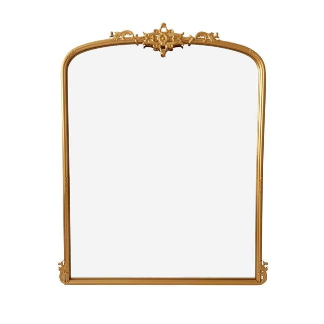 Gold Rectangular Vertical Wall Mounted Metal Mirror