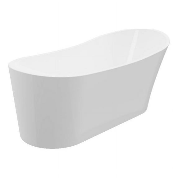A&E Bath and Shower Salmon Arm 67" Plastic Bathtub with Adjustable Feet in White