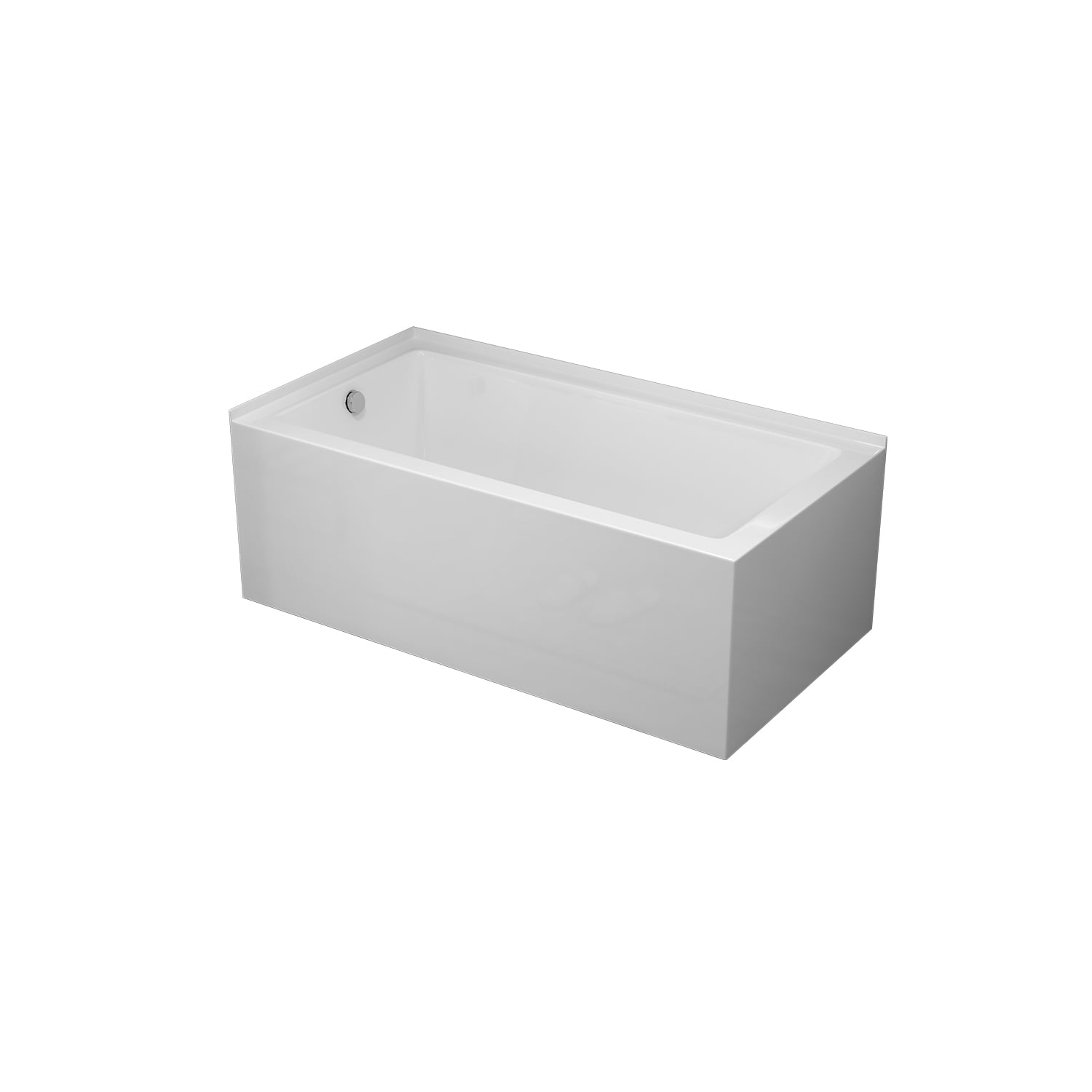 60'' White Acrylic Rectangular Soaking Bathtub