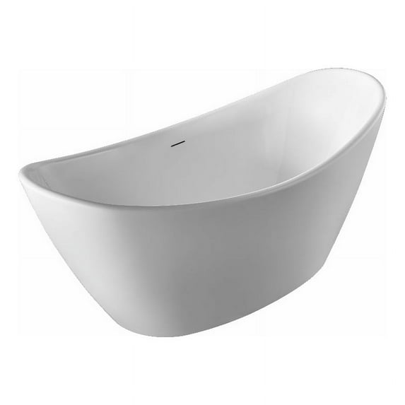 A&E Bath and Shower Valleyview 67" Plastic Bathtub with Adjustable Legs in White
