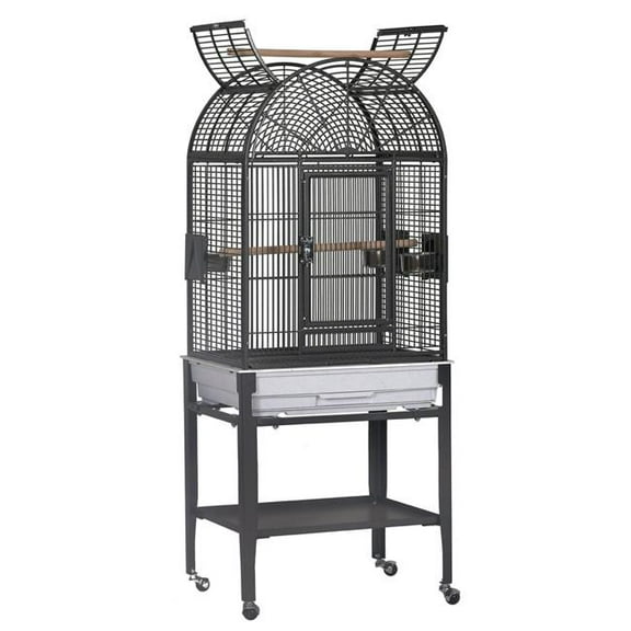 A&E Cage GA22217C HQ Black 22 x 17 in. Dome Top Cage with Plastic Base, Black