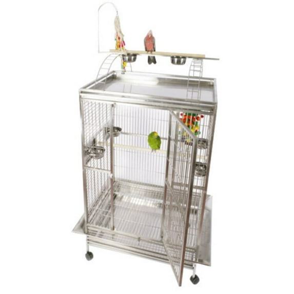 A&E Cage 40"x30" Playtop Cage in Stainless Steel-Material:Stainless Steel