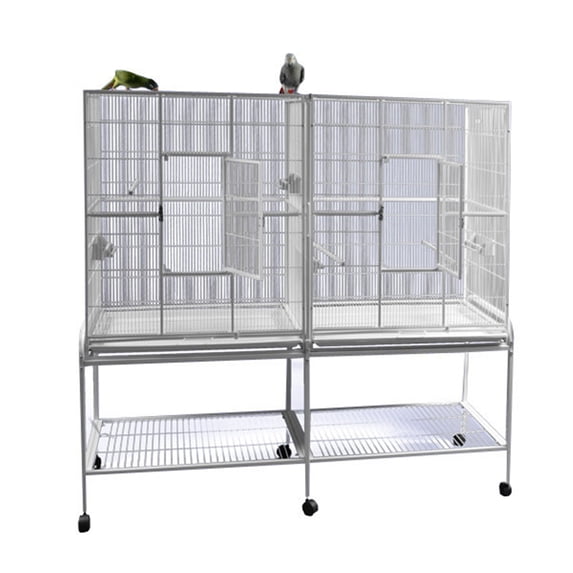 A and E Cage Co. Double Flight Cage-Platinum