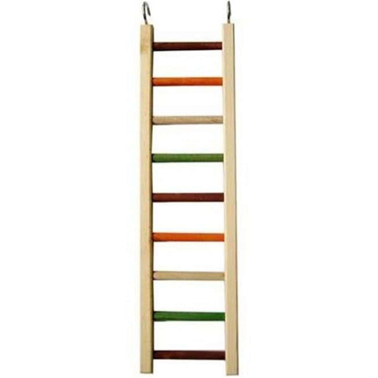 20" Pine Wood Hanging Bird Ladder with Colorful Dowels