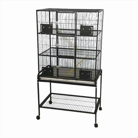 A&E Cage 32"x22" - 3 Level Animal Cage with Removable Base-Material:Metal