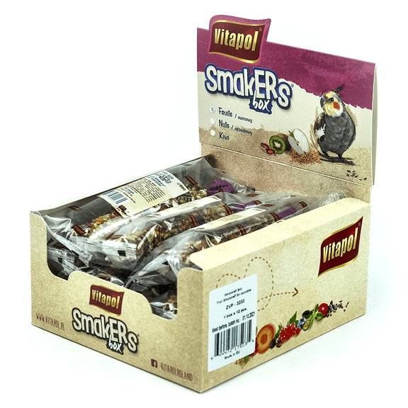 A&E Cage Co Smakers Cockatiel Fruit Treat Sticks, 12 Count Display