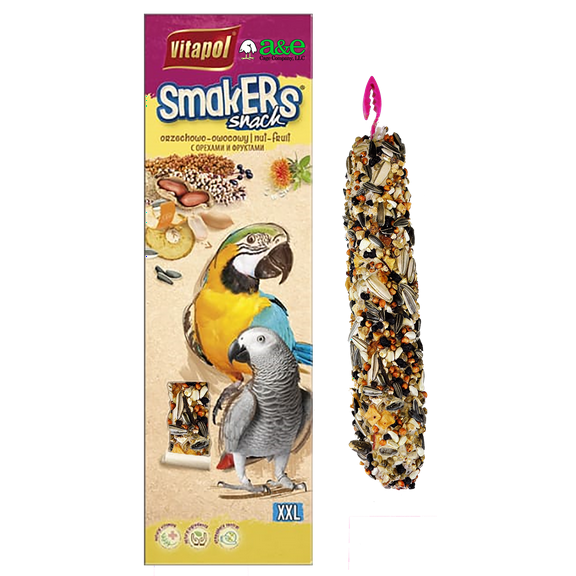 A&E Cage Co Smakers XXL Parrot Nut Treat Stick, Twin Pack