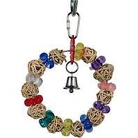 A&E Cage Company 001448 Happy Beaks Munch Ball Swing Multicolored, Extra Small