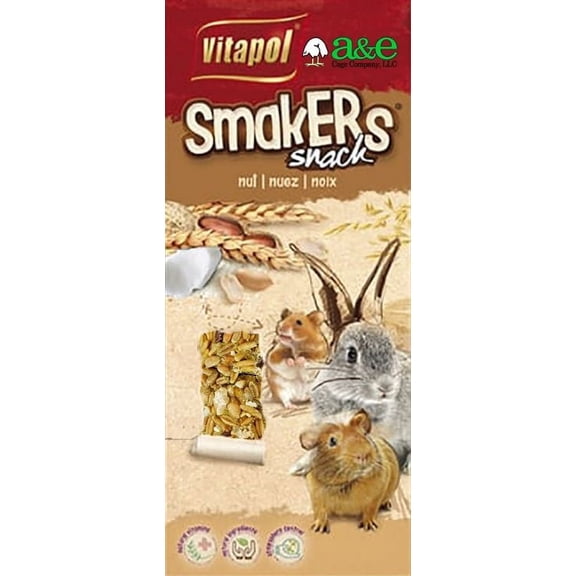 A&E Cage Company Smakers Nut Sticks for Small Animals [Small Pet, Small Pet Treats] 2 count