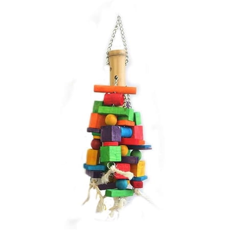A&E Cage HB01283 21.65 x 7.87 x 7.87 in. Wooden Blocks & Bamboo Bird Toy, Large