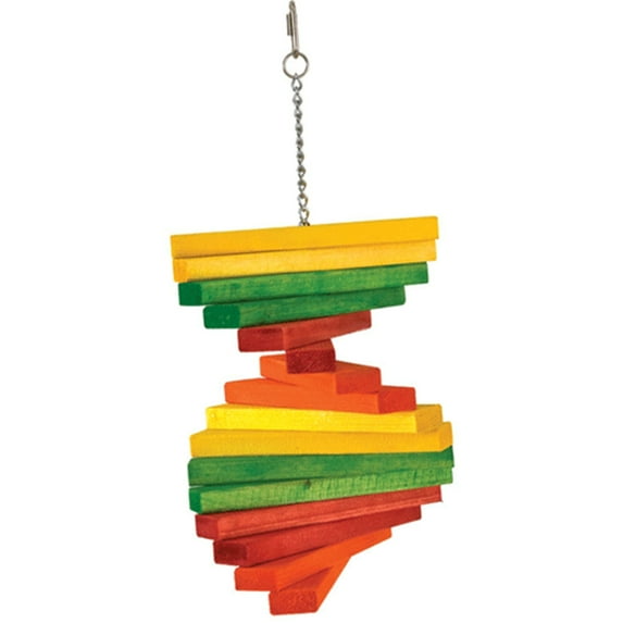 A&E Cage HB01394 17.5 x 8 x 8 in. Colored Wooden Blocks Spiral Bird Toy