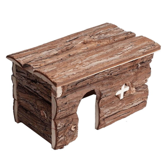A&E Cages 644472014440 Nibbles Log Cabin Small Animal Hut, Brown