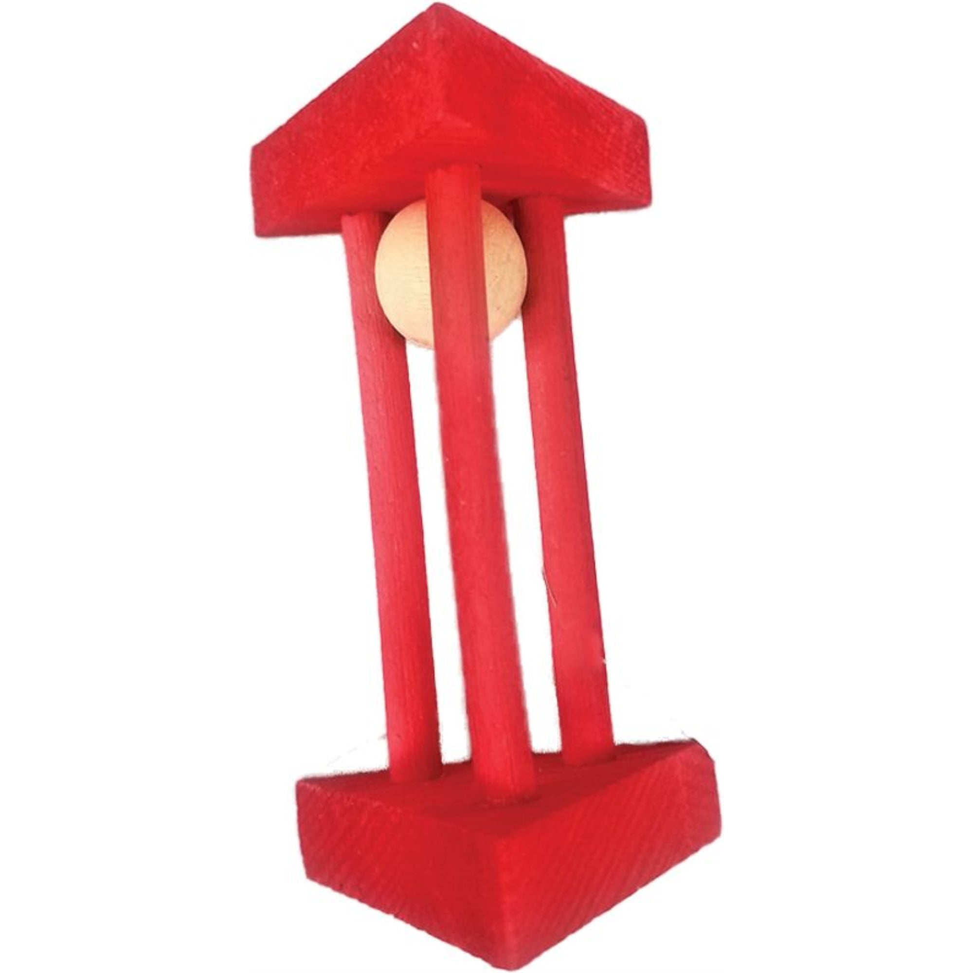 A&E Cages Ball Small Animal Chew Toy with Wooden Triangle