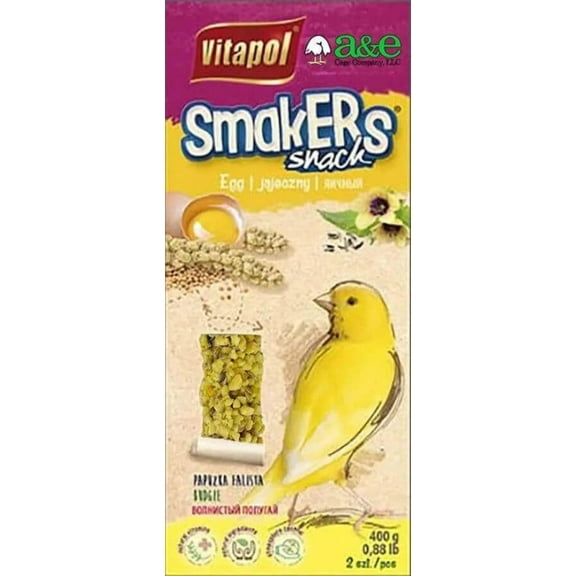 A  E Cages Smakers Snack Egg Treat Stick for Canaries 1ea/1.76 oz, 2 ct