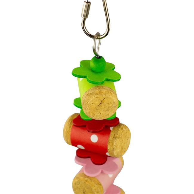 A&E HB01565 Happy Beaks Rainbow Rollers Cork Bird Toy