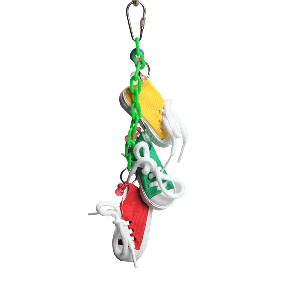 A&E Happy Beaks, Sneakers on a Line Bird Toy