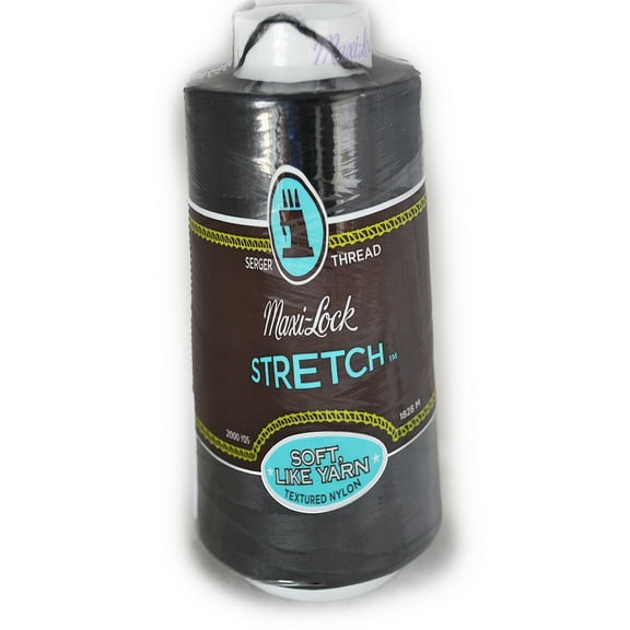 A&E Maxi Lock Stretch Textured Nylon Black Serger Thread MWN-32002
