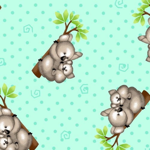 Koala Bears Flannel Fabric (1 yard)