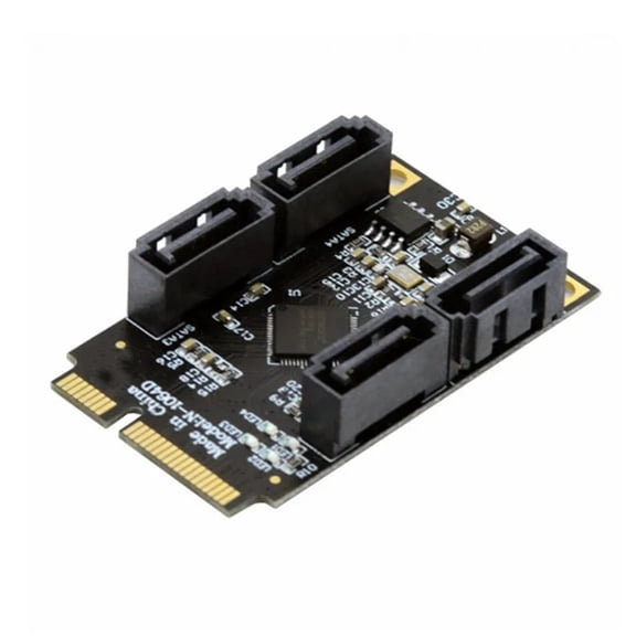 A+E PCI Express Mini PCI-E PCI Express PCI-E to 4 Ports 3.0 ESATA PCIE SATA3 6Gbps Expansion Card PCI-E Adapter,1 x expansion card,Black