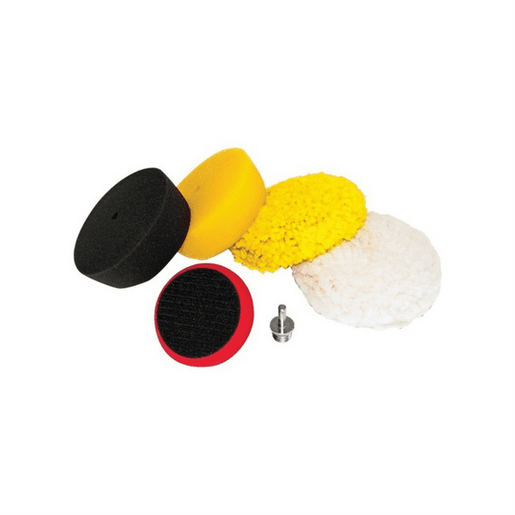 AES Industries 76400 Premium Mini Buffing Pad Set, 3 in Overall Dia, Hook and Loop