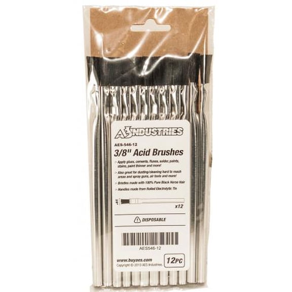 AES Industries 546-12 3/8" Acid Brushes - 12 Pack AES-546-12