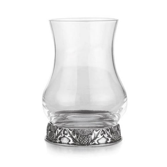A E Williams Scottish Whisky Thistle Tasting Glass for Liquor Scotch Bourbon or Wine Handcrafted Pewter and Glass 6oz
