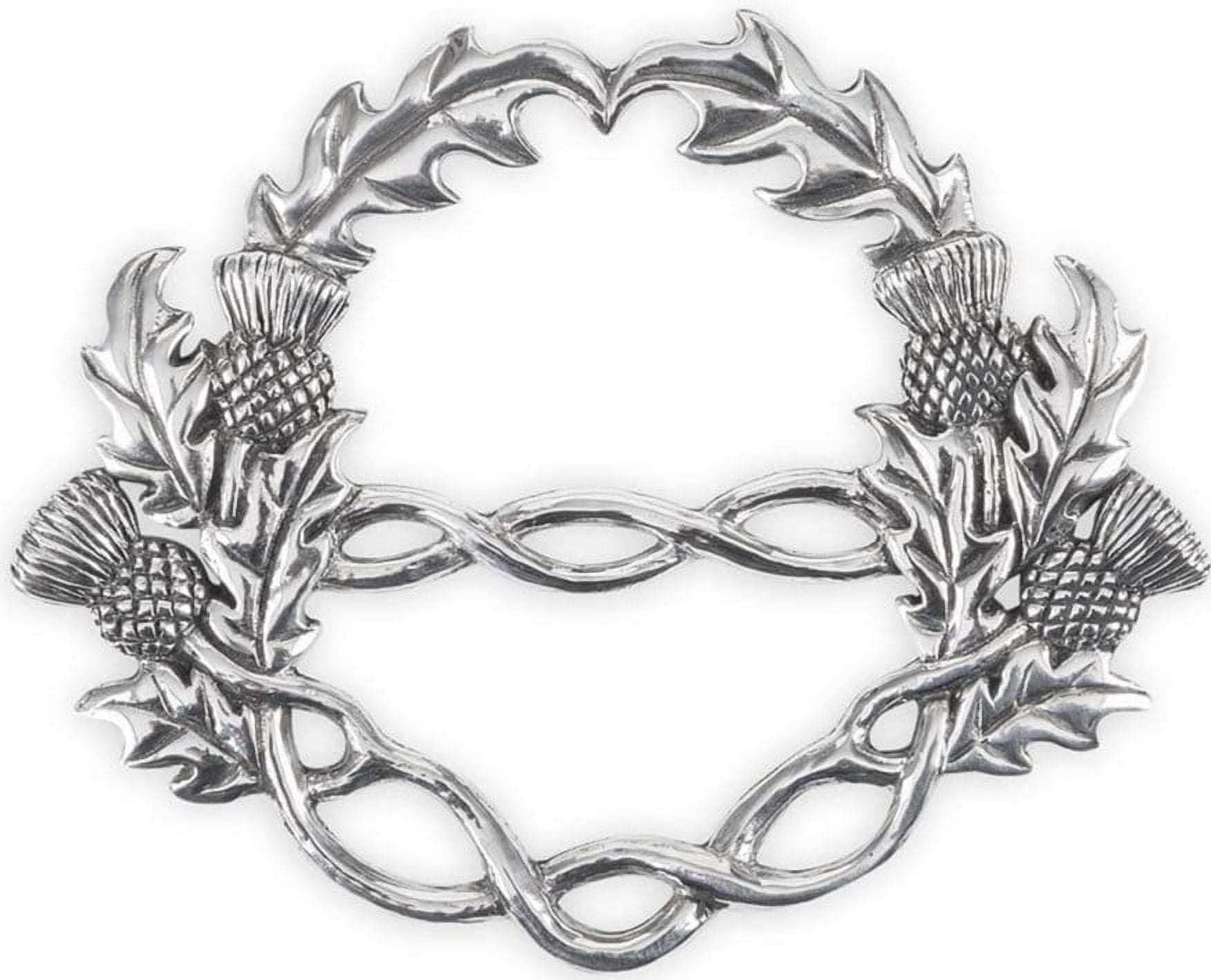 A E Williams Thistle Scarf Ring Pewter Grey for Women Scotland Thistle Gift Clothing Accessory