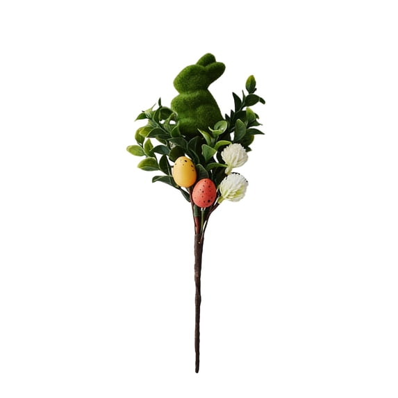 A Easter Branch Decoration With Foam Eggs Rabbit Artificial Green Leaves For Vase Centerpiece A
