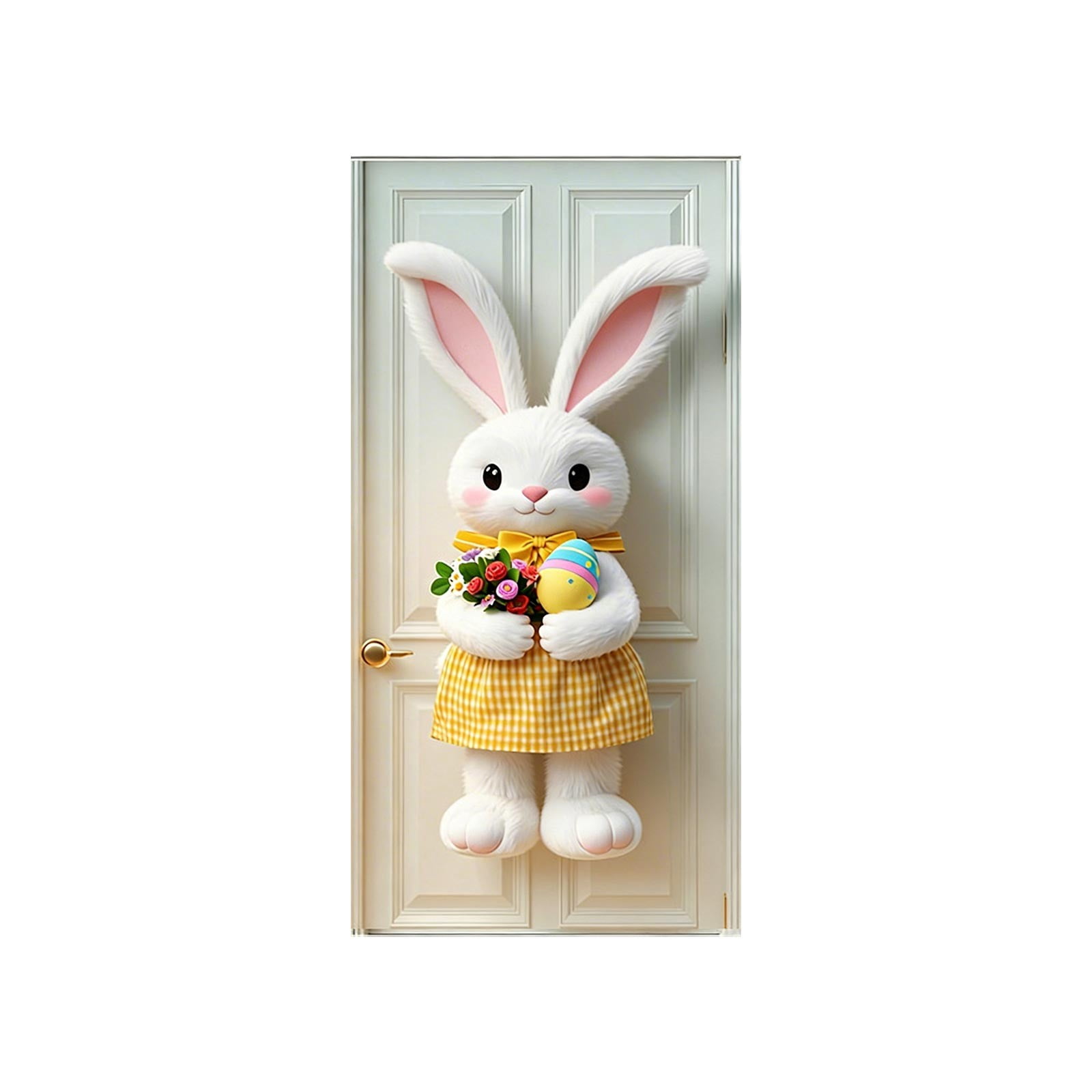 A Easter Door Cover 35X71 Inch Bunny Rabbit And Easter Egg Print ...