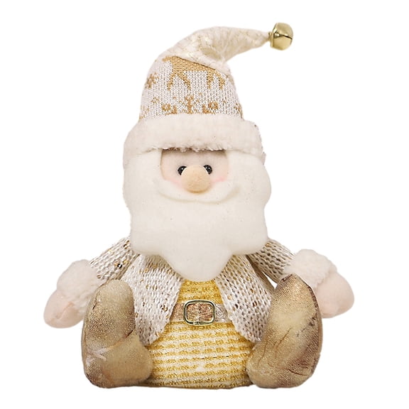 A Elderly Person With Illuminated Snowman Figurine Desktop Decoration Cloth Material With Led Light Color A
