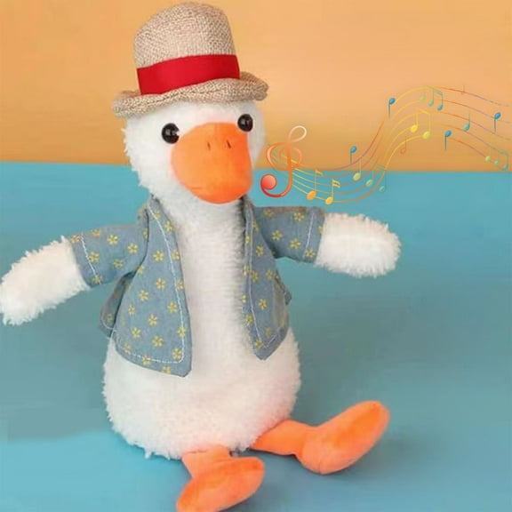A Electric Plush Duck Toy For Kids Repeating Talking Singing Dancing Nodding Recording Interactive Doll