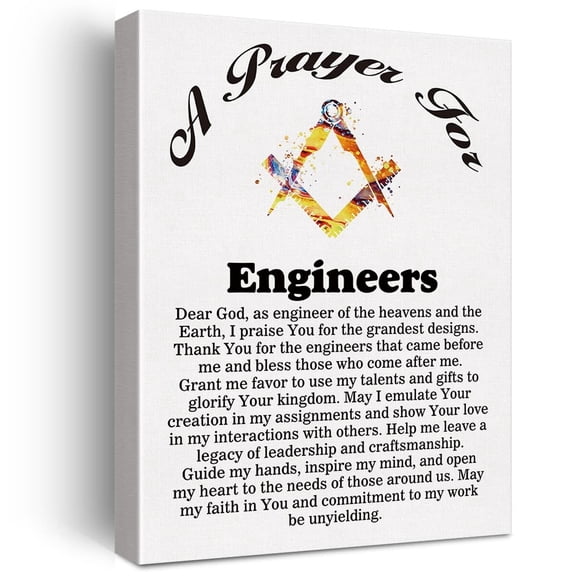 A Engineer's Prayer Canvas Home Wall Art Decor Engineers Gift Painting Engineering Professionals Poster Framed Ready to Hang
