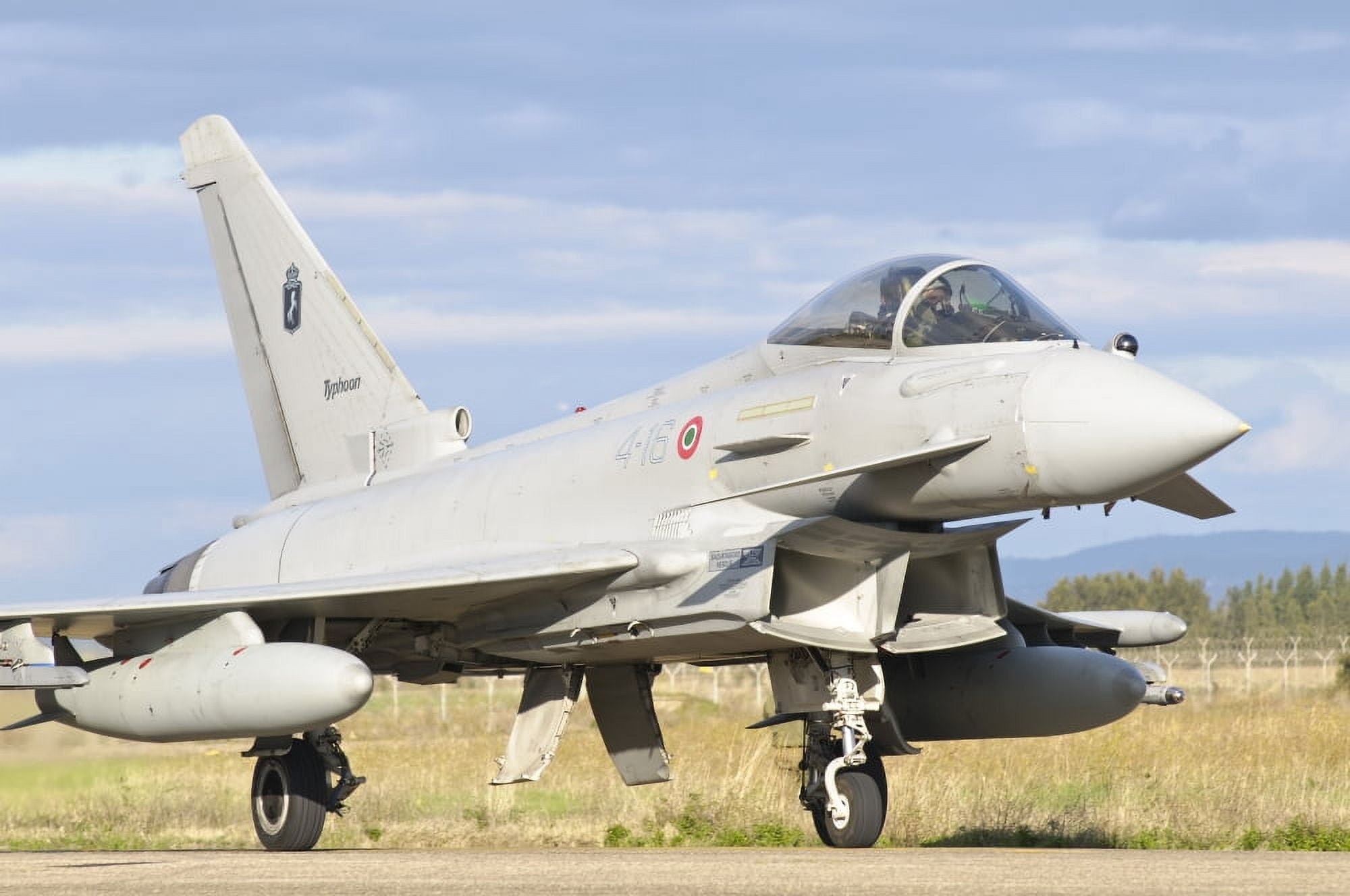A Eurofighter 2000 Typhoon of the Italian Air Force Canvas Art - Giovanni CollaStocktrek Images (35 x 23)