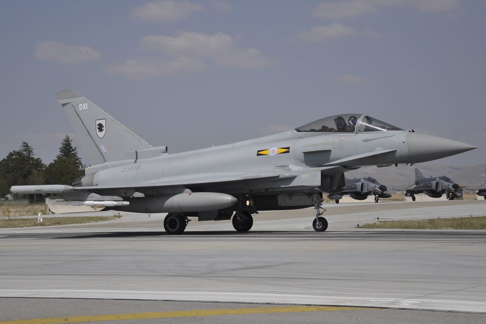 A Eurofighter Typhoon FGR4 of the Royal Air Force at Konya Air Base Turkey Canvas Art - Giorgio CiariniStocktrek Images (17 x 12)