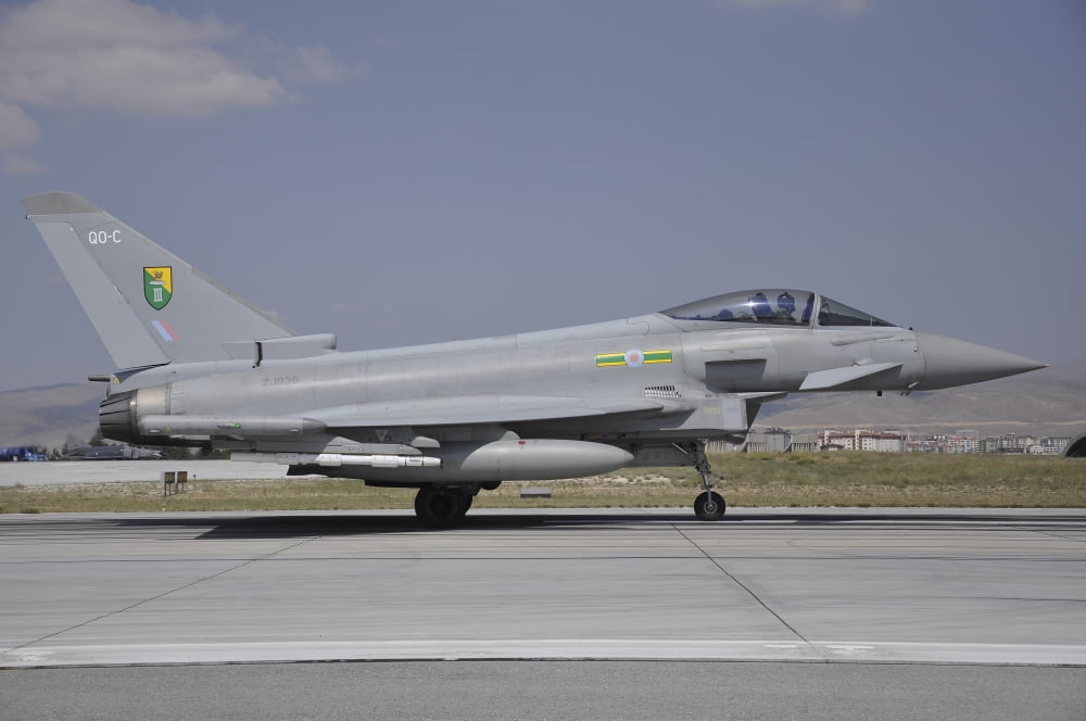 A Eurofighter Typhoon FGR4 of the Royal Air Force at Konya Air Base Turkey Canvas Art - Giorgio CiariniStocktrek Images (34 x 23)