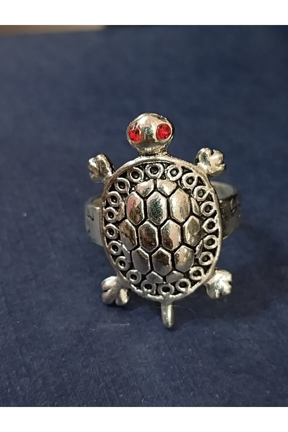 A++ Extreme Most Powerful Trisakti Rudraksha Tortise Ring / White Magic Ring