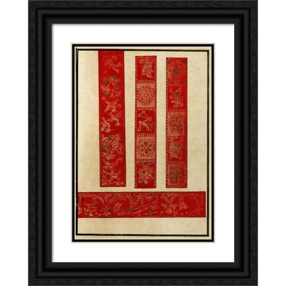 A. F. Stoddard & Company 18x24 Black Ornate Framed Double Matted Museum Art Print Titled: Chinese Prints Pl.93 (1871-1894)