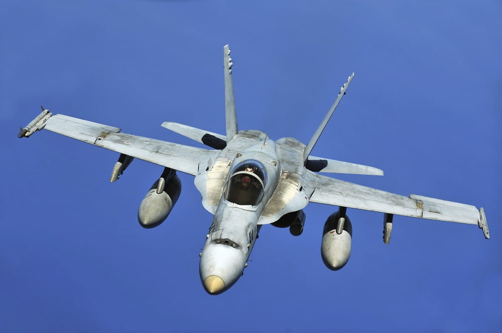 A FA-18 Hornet participates in a mission in support of Rim of the Pacific Canvas Art - Stocktrek Images (34 x 23)