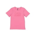 thumbnail image 1 of A FOR ADLEY 3D Logo Embossed Tees with The Adley Logo Raised Up Out of The Shirt, a Unique Design for Our Adley Fans (US, Numeric, 6, Regular, Pink), 1 of 3