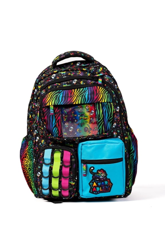 Backpacks Featuring Adley Logos Great Backpack For School or Just Carrying Around Your Important Kid Things (Black Neon Rainbow)