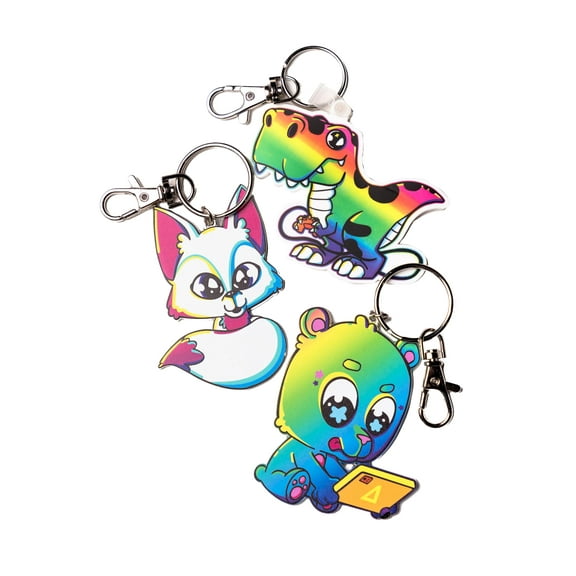 A FOR ADLEY Brand Presents Collectable Keychains With Adley's Fun Friends Keychain Packs (Neon Rainbow Friends)