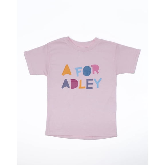 A FOR ADLEY Merch Official Adley Best Friends Forever Line Comfortable Childs Tee with Rainbow Stylized Logo (10, Light Pink)