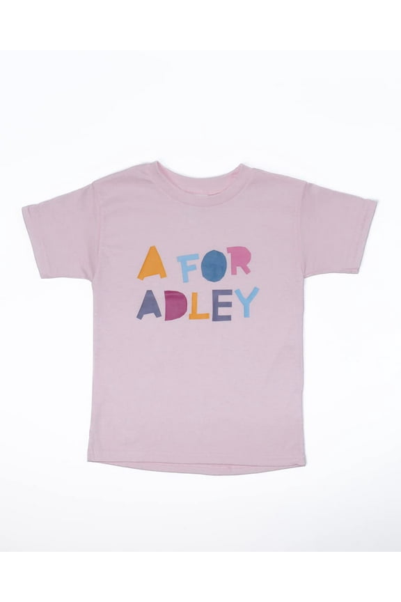 Merch Official Adley Best Friends Forever Line Comfortable Childs Tee with Rainbow Stylized Logo (4, Light Pink)