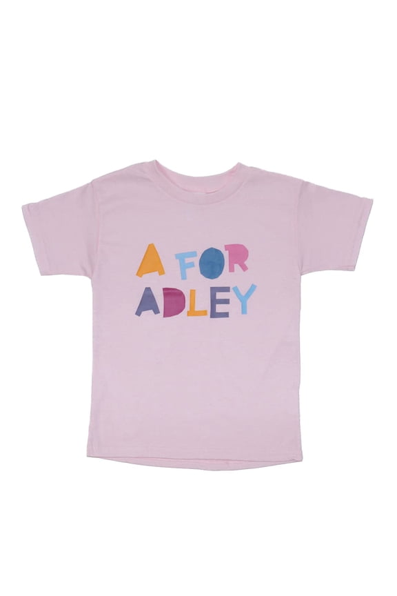 Merch Official Adley Best Friends Forever Line Comfortable Childs Tee with Rainbow Stylized Logo (8, Light Pink)