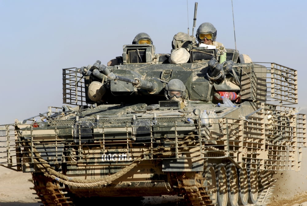 A FV107 Scimitar armoured reconnaissance vehicle of the British Army Canvas Art - Andrew ChittockStocktrek Images (34 x 23)