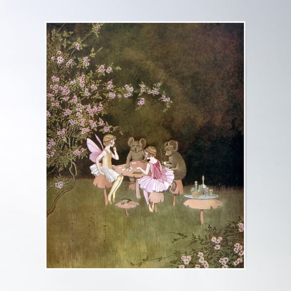 A Fairy Card Game Ida Rentoul Outhwaite Poster Wall Art, Modern Wall Decor, 8x12 UNFRAMED