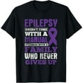 thumbnail image 1 of A Family Who Never Gives Up Epilepsy Awareness T-Shirt, 1 of 4