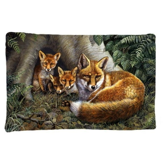 A Family of Foxes at Home Fabric Standard Pillowcase