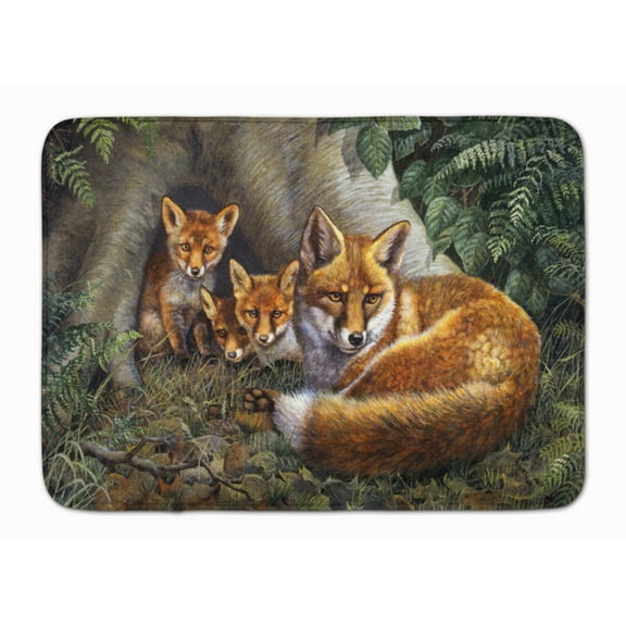 A Family of Foxes at Home Machine Washable Memory Foam Mat