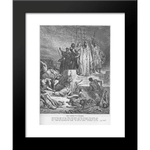A Famine in Samaria 20x24 Framed Art Print by Gustave Dore